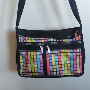 LeSportsac Rainbow Square Smiley Star Heart Expandable Crossbody Bag